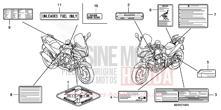 CAUTION LABEL for CBF600N ABS PEARL AMBER YELLOW (Y200) from 2009